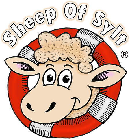 Schafe auf Sylt , eingetragenes Warenzeichen Sheep of Sylt